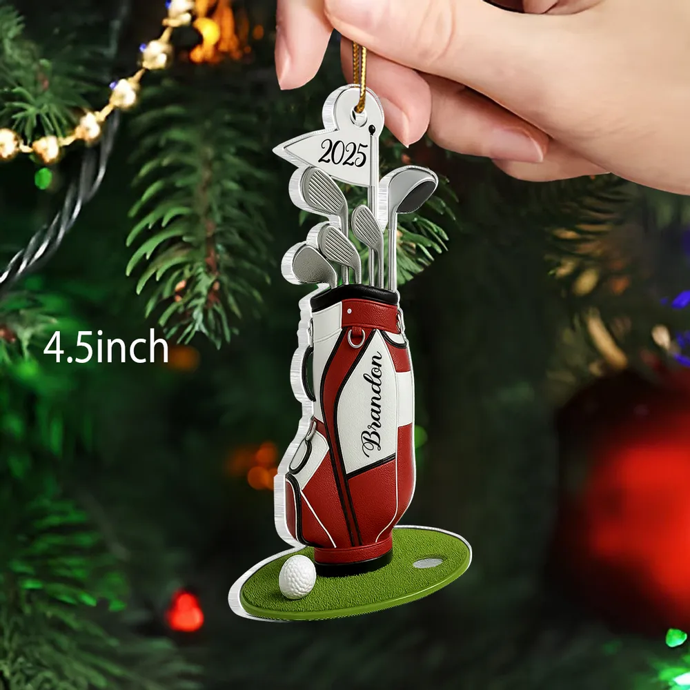 Personalized Acrylic Ornament Golf Bag Design for Christmas Tree Decor, Unique Custom Gift for Golf Lovers - Image 5
