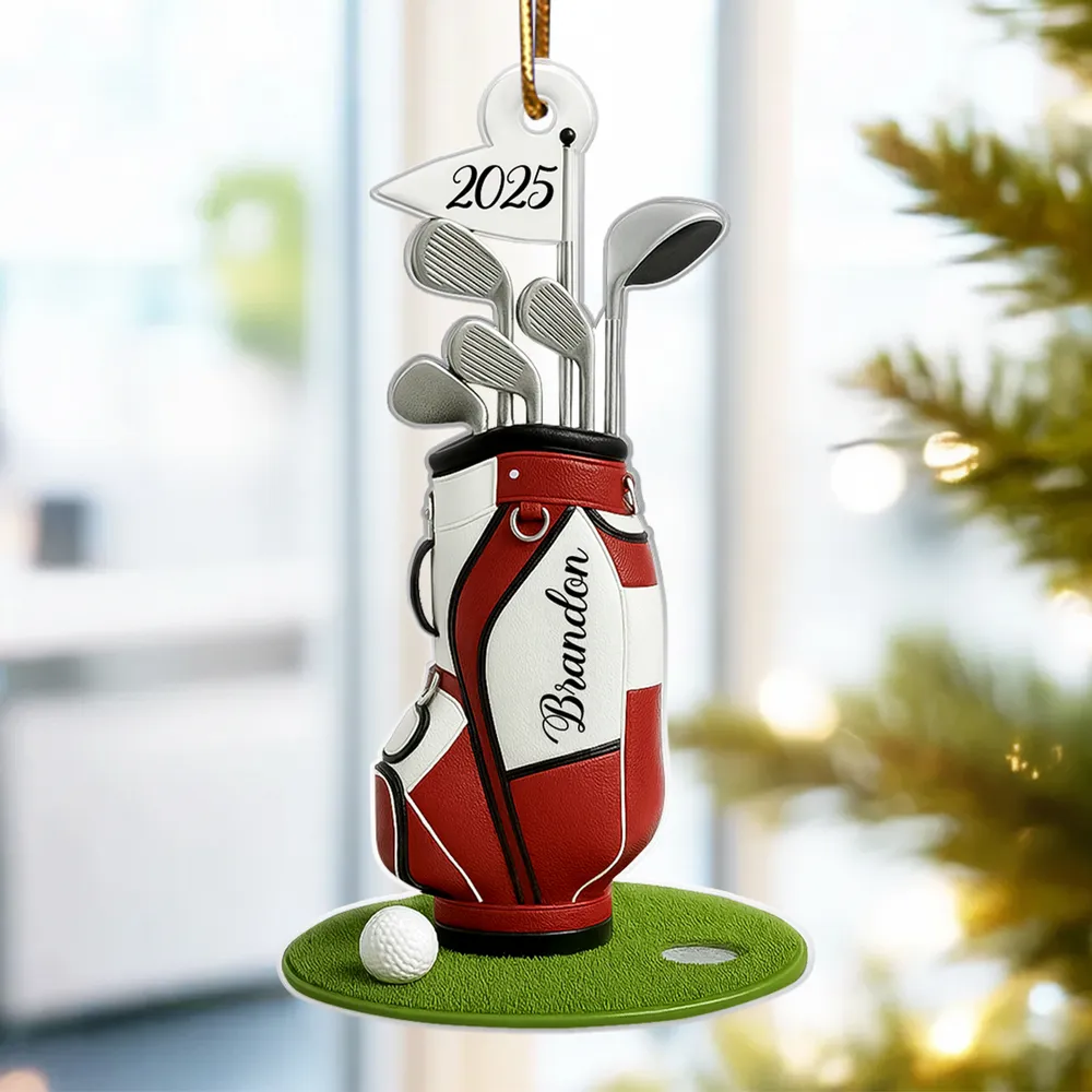 Personalized Acrylic Ornament Golf Bag Design for Christmas Tree Decor, Unique Custom Gift for Golf Lovers - Image 6