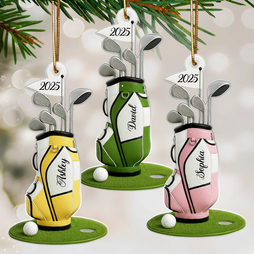 Personalized Acrylic Ornament Golf Bag Design for Christmas Tree Decor, Unique Custom Gift for Golf Lovers - Image 8