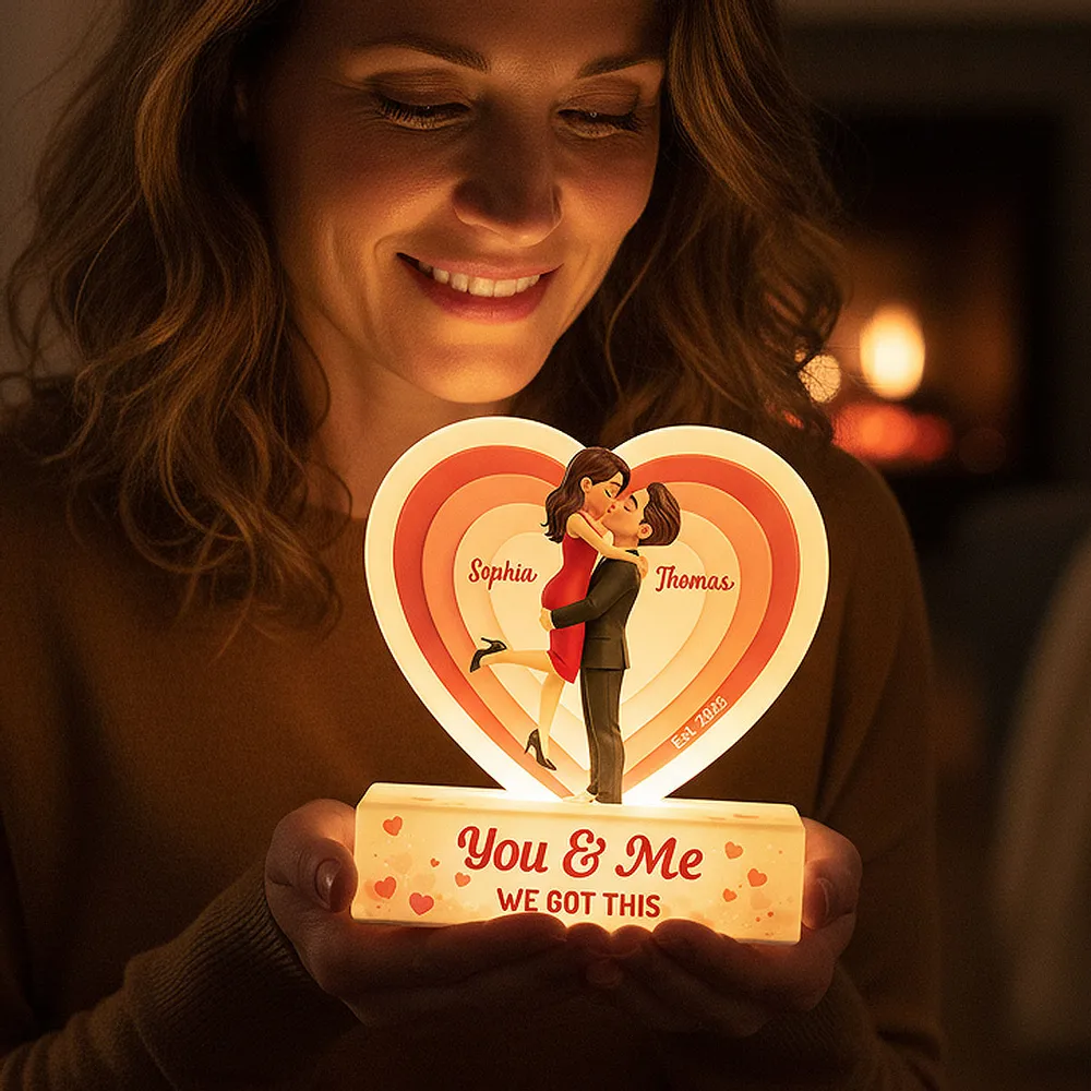 Acrylic Light Box You & Me Love Night Light With Warm Heart Design Unique Creative Gift For Couple Anniversary Or Valentine's Day - Image 5