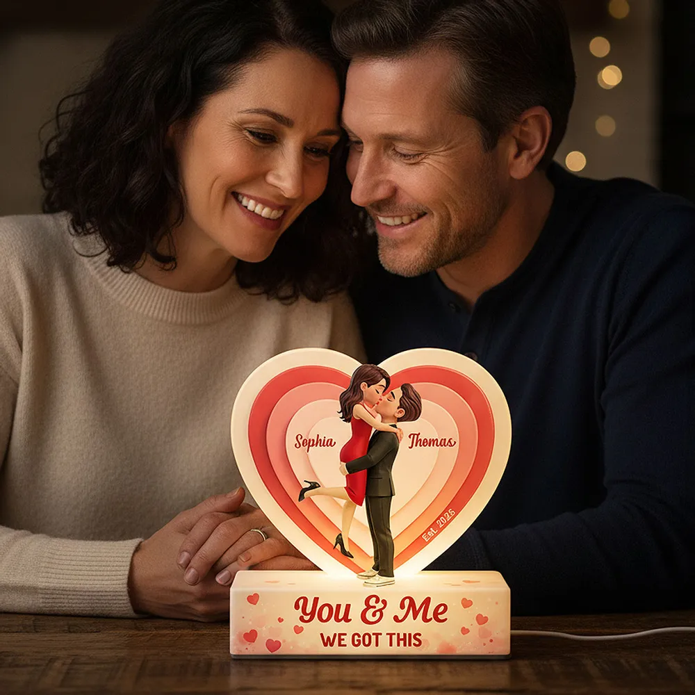 Acrylic Light Box You & Me Love Night Light With Warm Heart Design Unique Creative Gift For Couple Anniversary Or Valentine's Day - Image 7