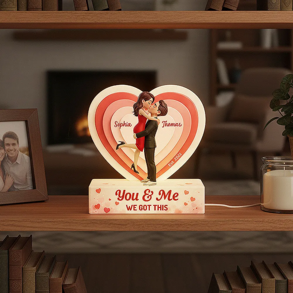 Acrylic Light Box You & Me Love Night Light With Warm Heart Design Unique Creative Gift For Couple Anniversary Or Valentine's Day - Image 8