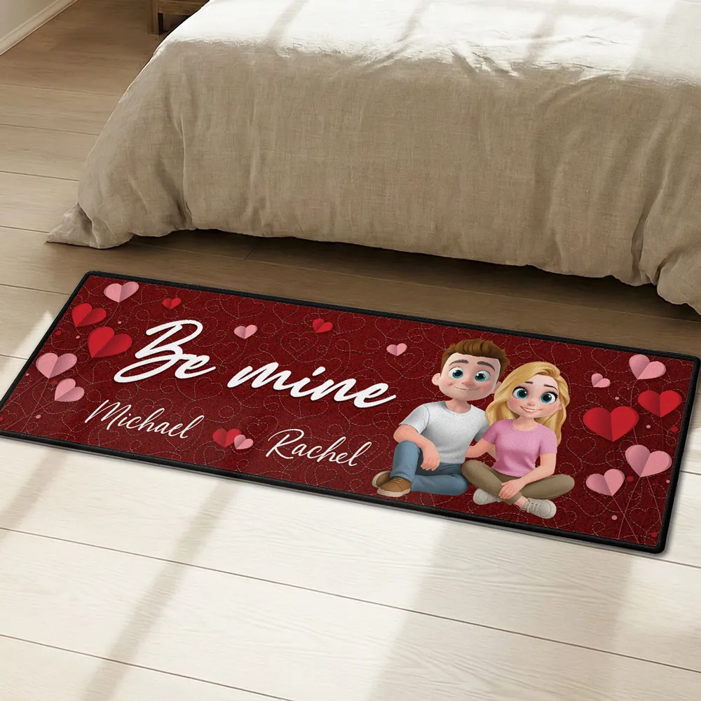Personalized Standard Doormat Be Mine Heart Design for Couples - Unique Romantic Gift for Home Entryway - Image 2