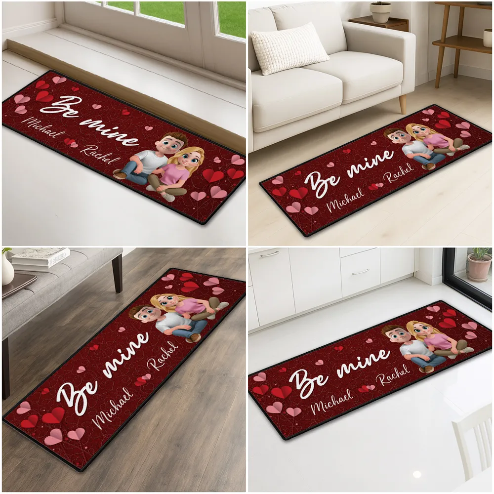 Personalized Standard Doormat Be Mine Heart Design for Couples - Unique Romantic Gift for Home Entryway - Image 3