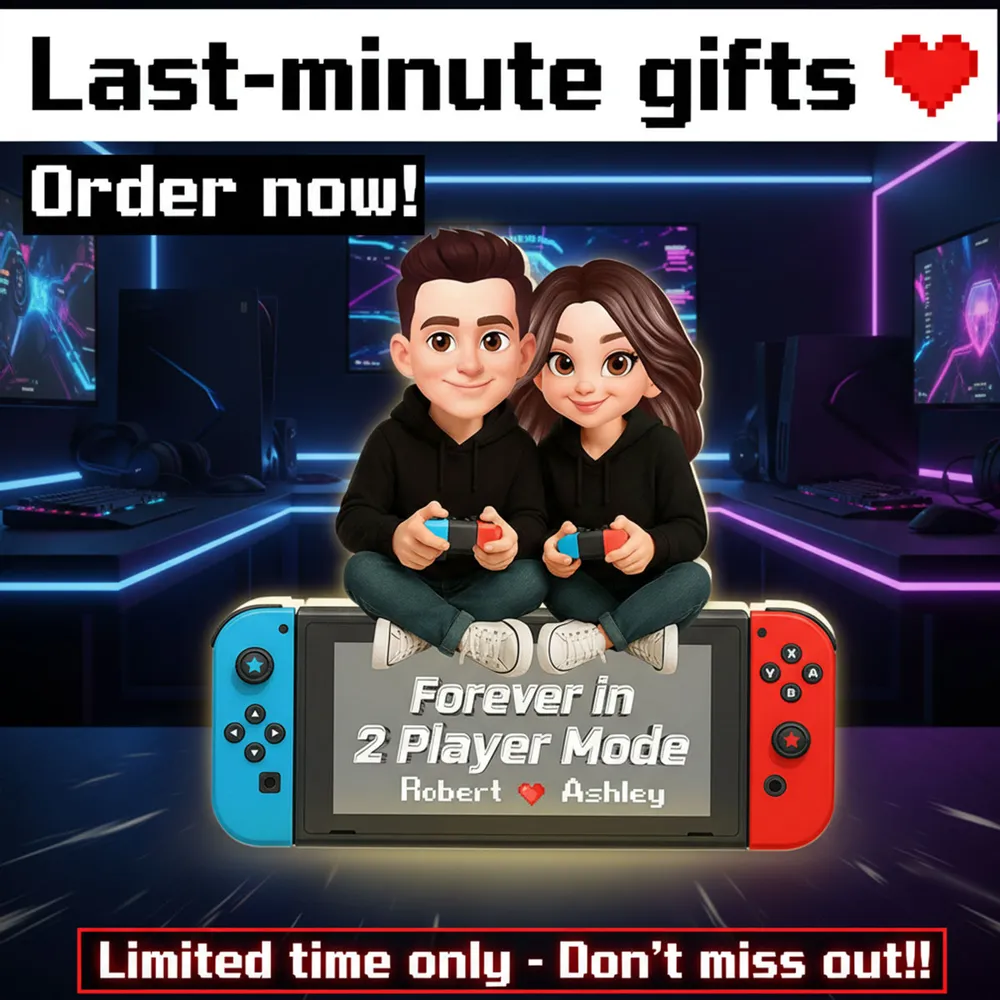 Personalized Acrylic Light Box Gamer Couple Holding Controllers, Starry Night Warm Glow Bedroom Decor, Unique Gift - Image 8