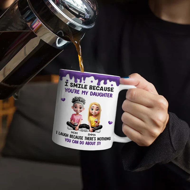Personalized Ceramic Mug with Funny Mom and Son Quote, Cute Cartoon Sitting Design, Unique Gift for Mom or Son - Image 5