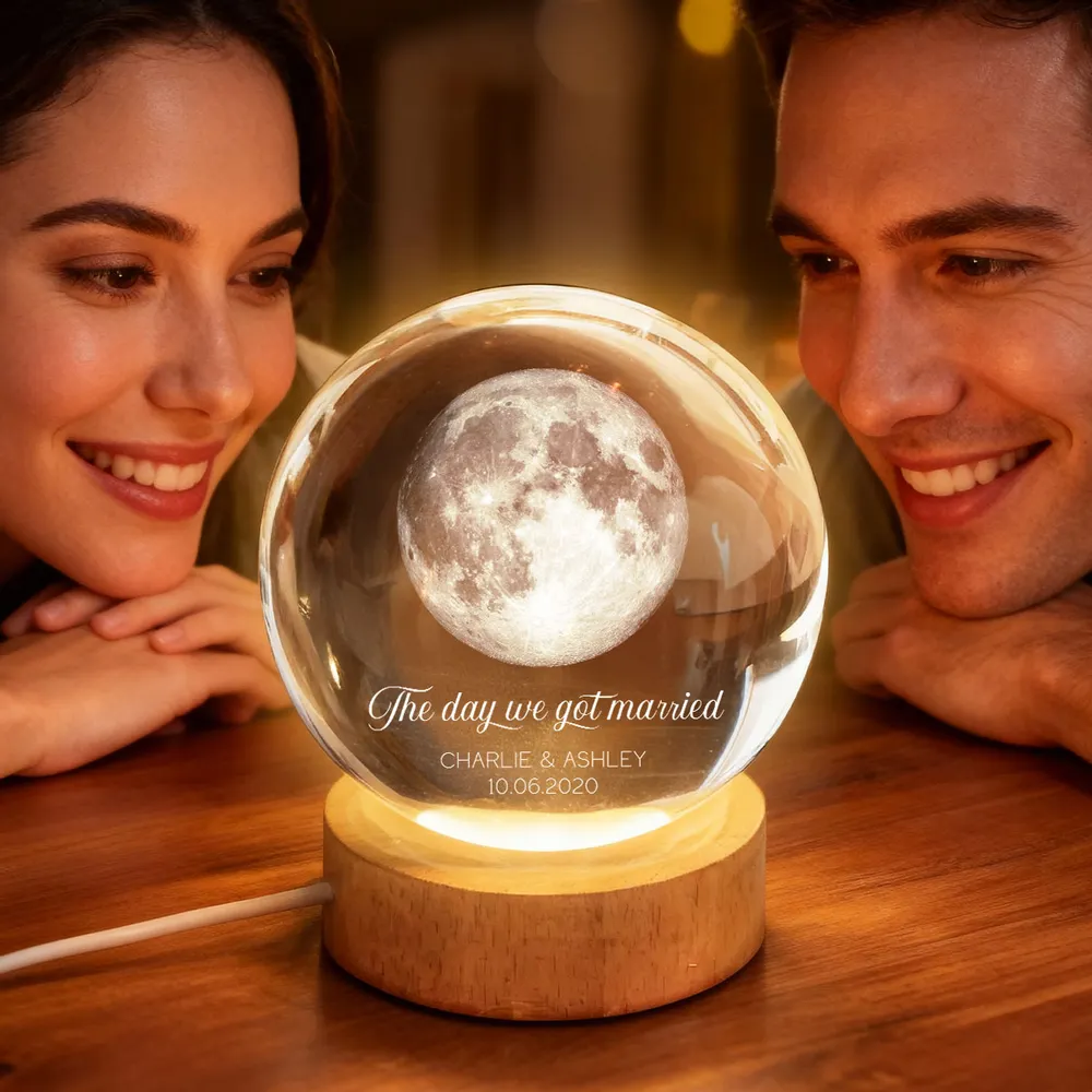 Globe Lamp Personalized The Day We Met Moon Light, Cozy Anniversary Keepsake, Unique Gift for Him or Her - Image 10