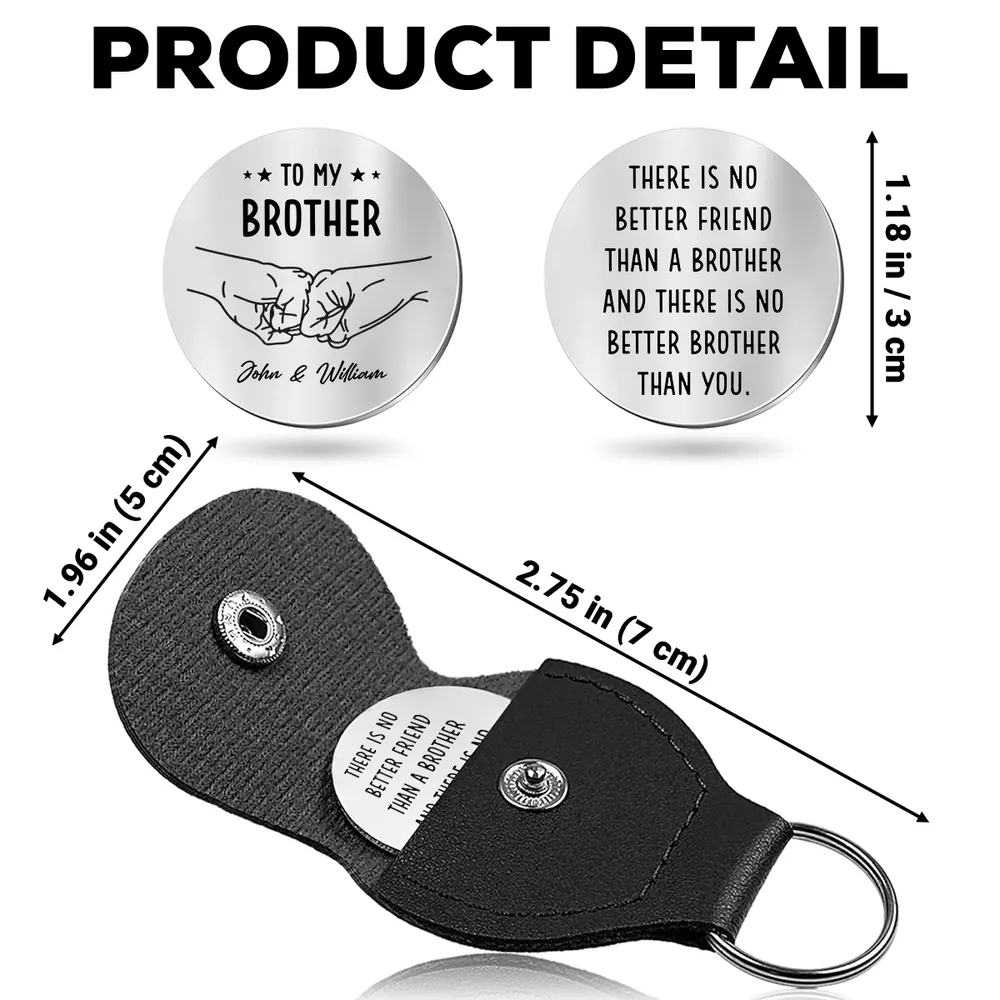 Pocket Hug for Brother, 'There Is No Better Friend Than a Brother' Message Token, Personalized Keepsake Gift - Image 4