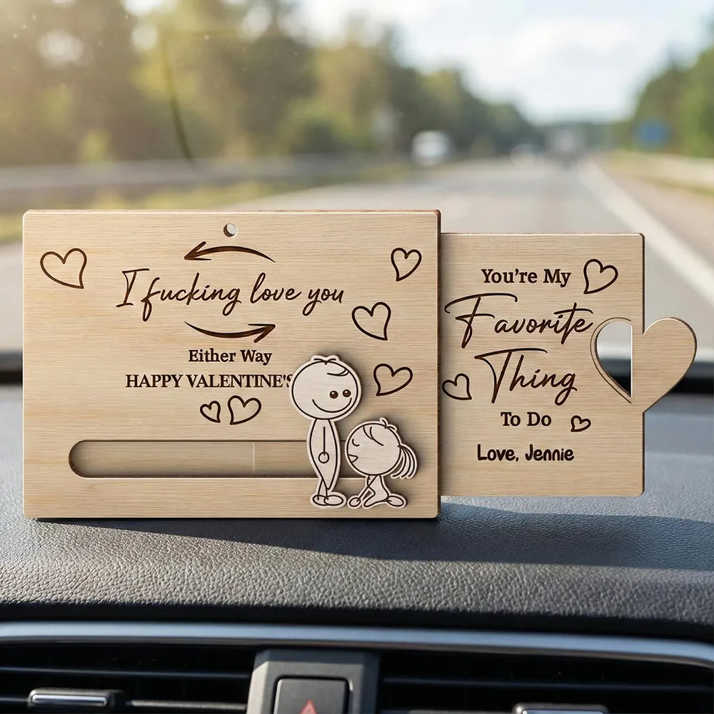 Personalized Wooden Sliding Ornament Funny Couple Love Note Gift for Him or Her, You're My Favorite Thing To Do Valentine Decor - Image 7