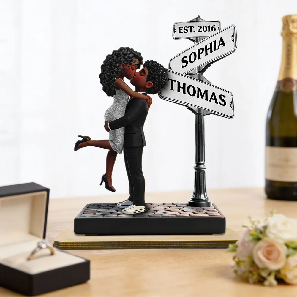 Eternal Love Personalized 2-Layer Wooden Plaque With Hugging Kissing Couple, Sweet Keepsake Gift For Him or Her - Image 5