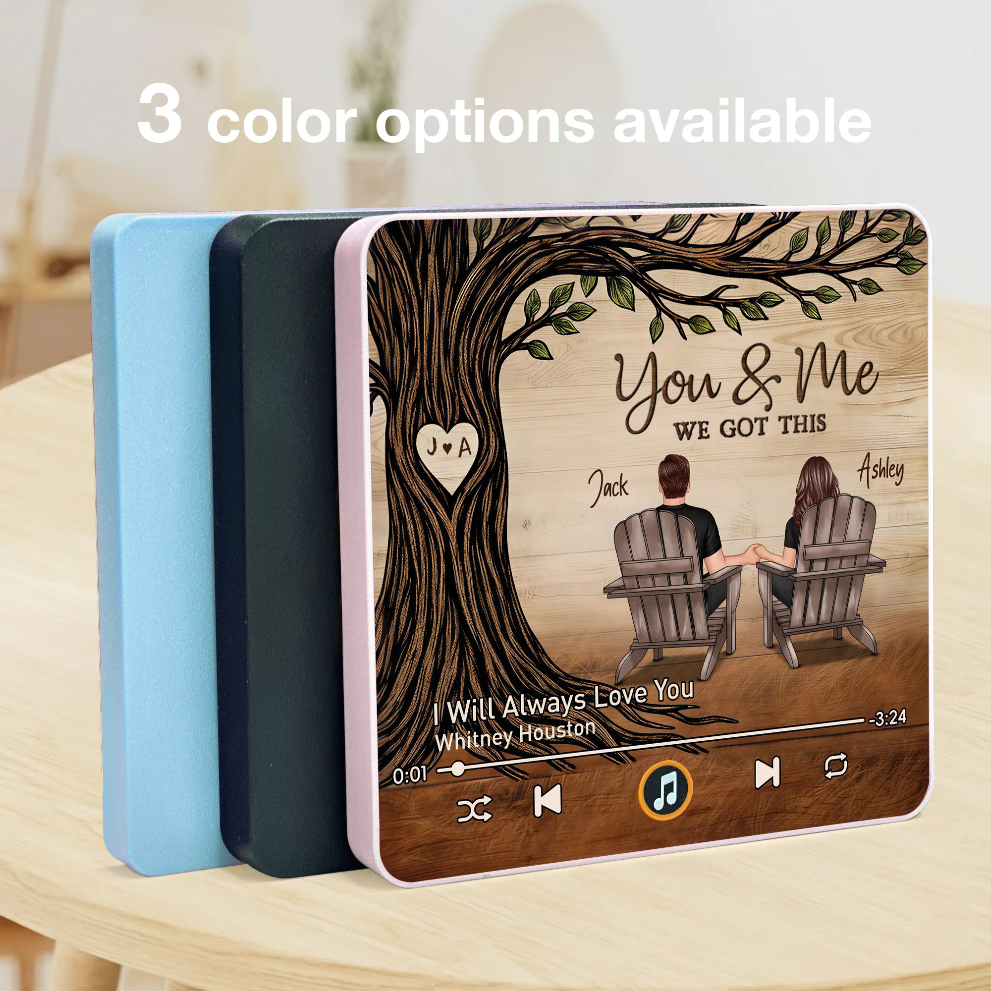 Personalized Acrylic Music Magnet for Couple, You & Me Song Player Style Fridge Decor, Unique Gift for Him or Her - Image 5