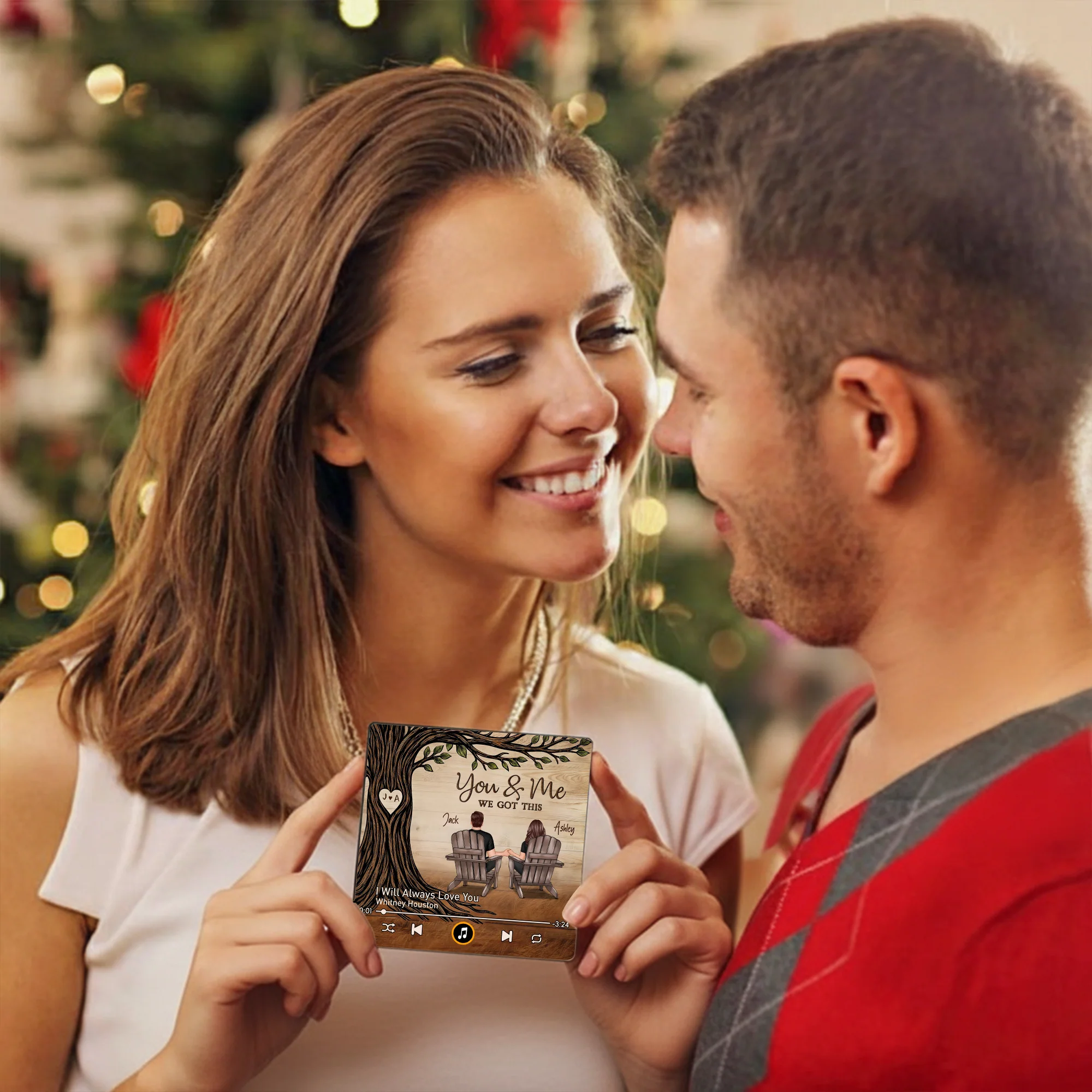 Personalized Acrylic Music Magnet for Couple, You & Me Song Player Style Fridge Decor, Unique Gift for Him or Her - Image 7
