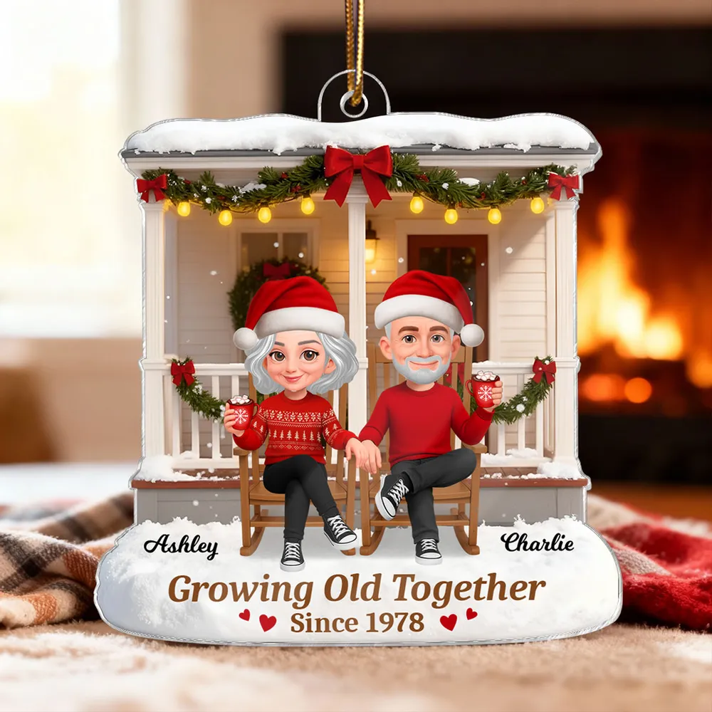 Acrylic Ornament Personalized Growing Old Together Couple Keepsake Warm Home Decor Gift for Partners - Image 5
