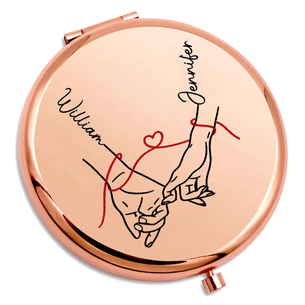 My Person My Love Quote Personalized Metal Compact Mirror Sweet On the Go Reminder Unique Romantic Gift for Couple - Image 3