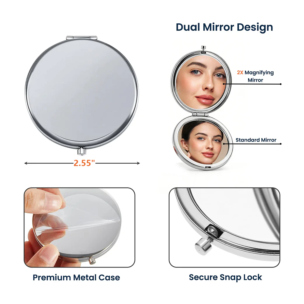 My Person My Love Quote Personalized Metal Compact Mirror Sweet On the Go Reminder Unique Romantic Gift for Couple - Image 4