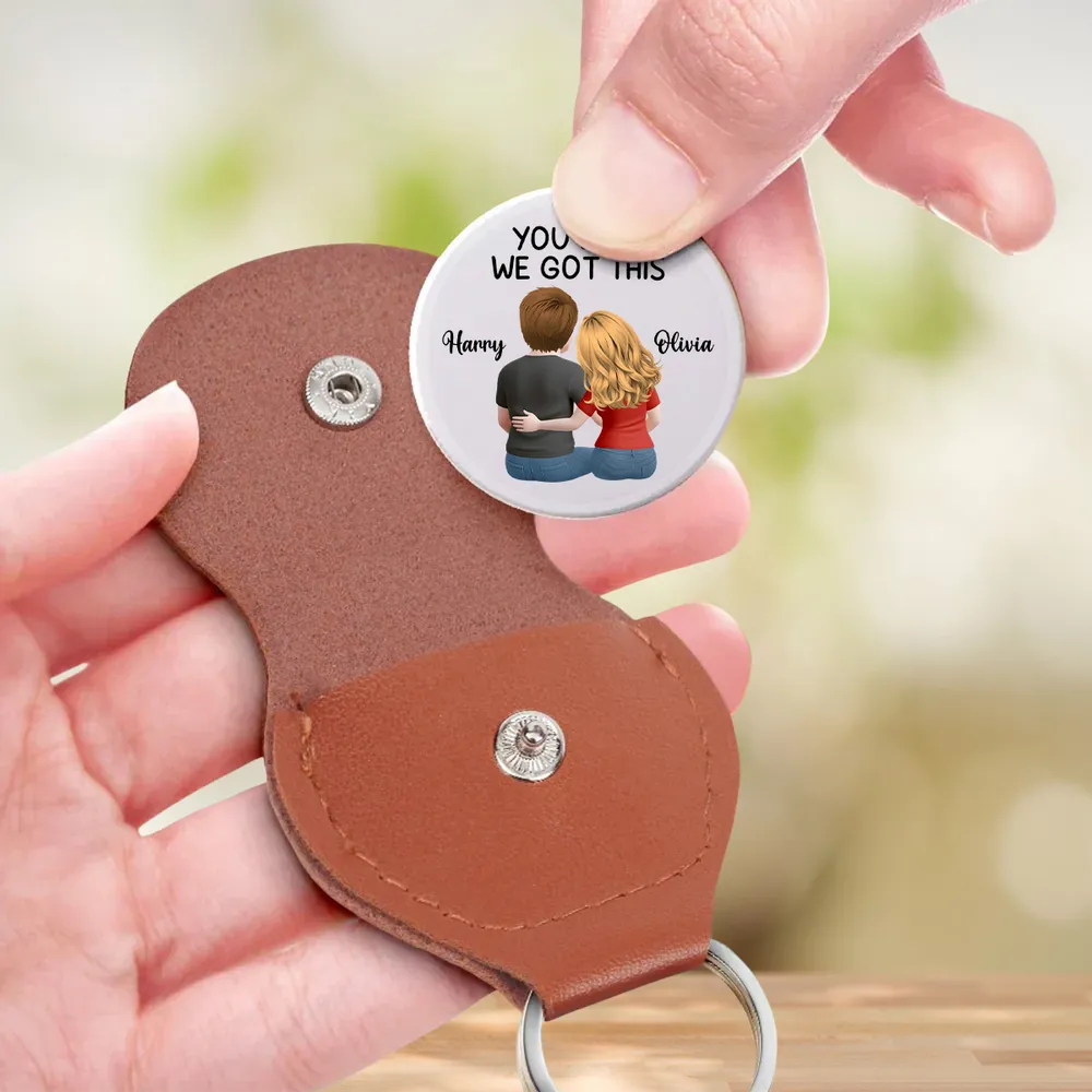 Personalized Pocket Hug Token With Couple Hugging Back View Sweet Keepsake You & Me We Got This Unique Romantic Gift - Image 3