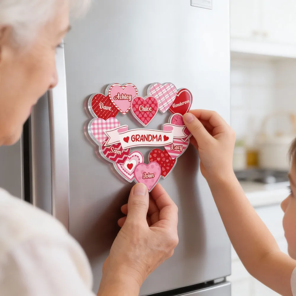 Grandma Heart Name Acrylic Fridge Magnet, Sweet Coquette Style Fridge Accessory, Thoughtful Personalized Gift - Image 7