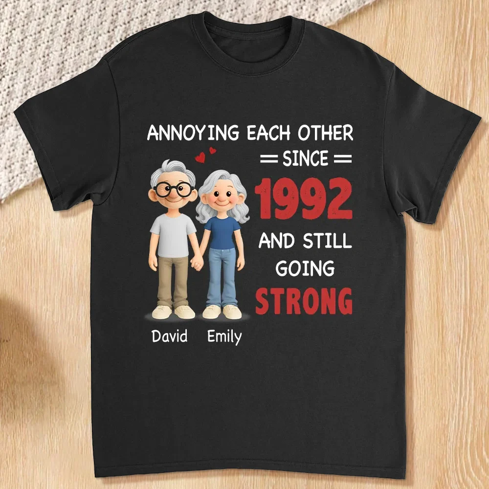 Personalized Annoying Each Other Still Going Strong Classic Tee for Couples, Cute Cartoon Gift