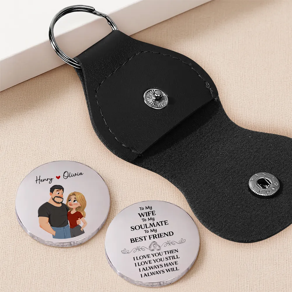 Personalized Pocket Hug with Couple Illustration, Sweet Everyday Keepsake, Unique Romantic Gift for Wife - Image 2