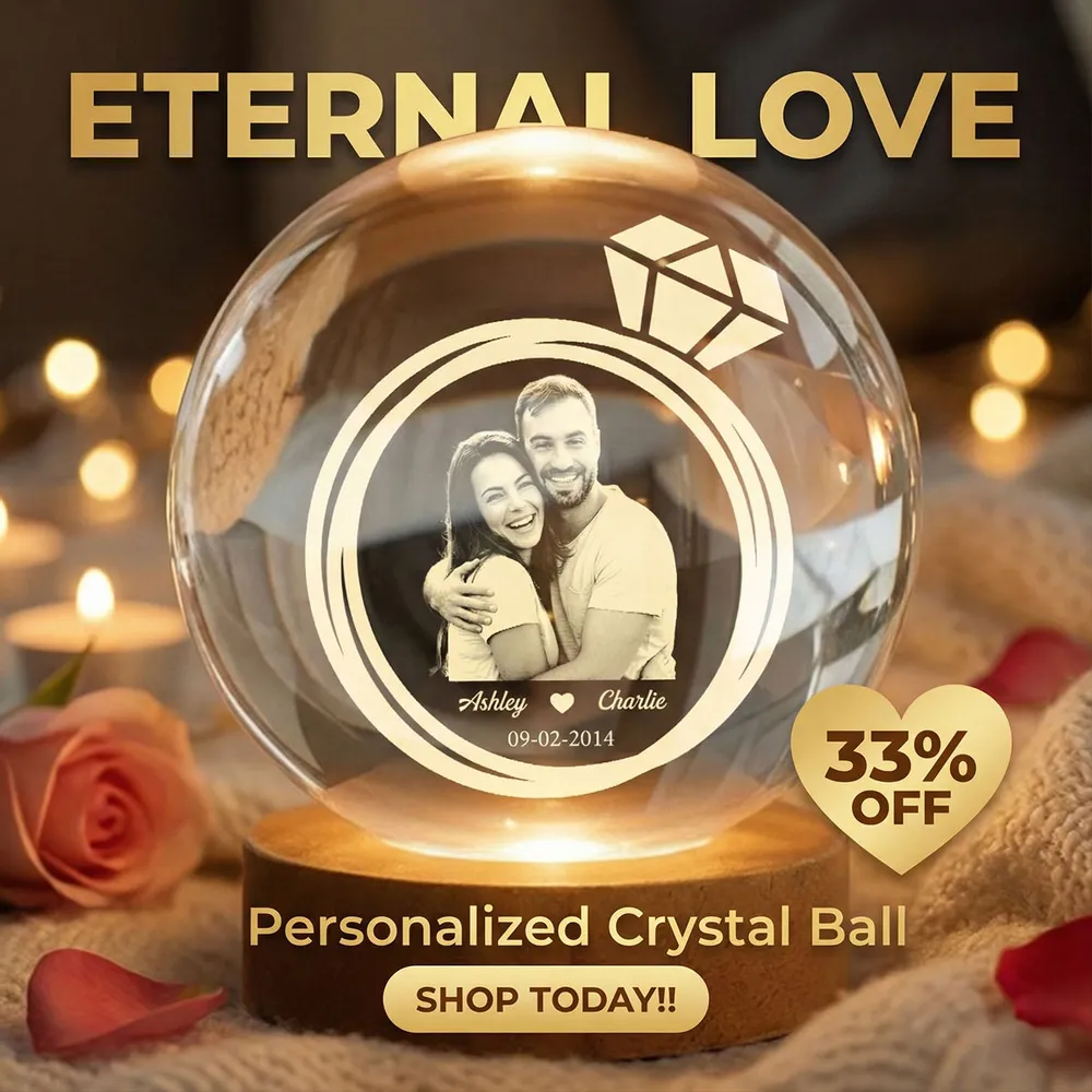 Eternal Love Globe Lamp - Custom Photo Night Light With Couple Hugging - Sweet Anniversary Gift - Image 10