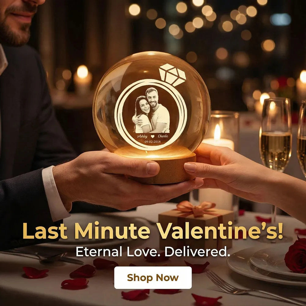 Eternal Love Globe Lamp - Custom Photo Night Light With Couple Hugging - Sweet Anniversary Gift - Image 7