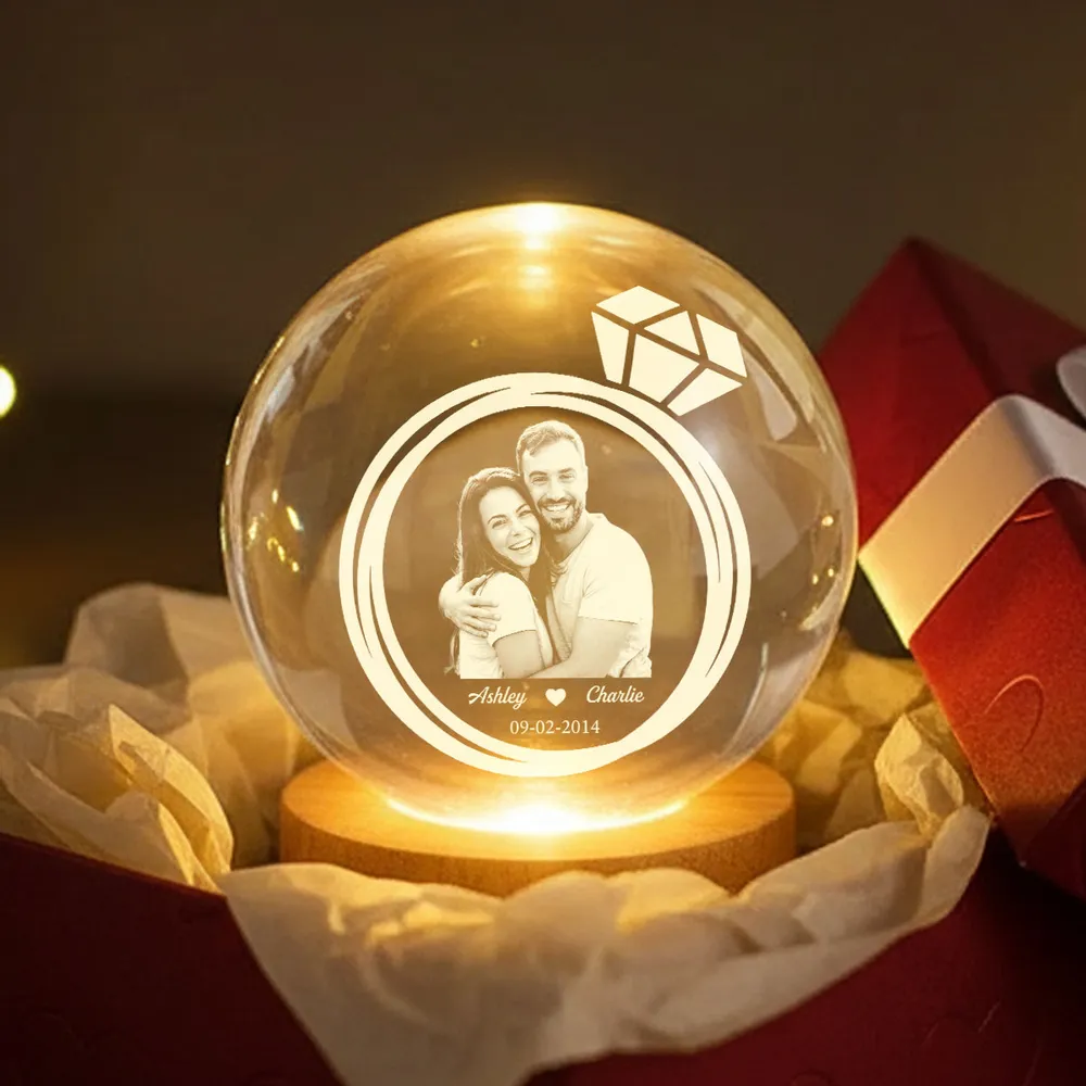 Eternal Love Globe Lamp - Custom Photo Night Light With Couple Hugging - Sweet Anniversary Gift - Image 9