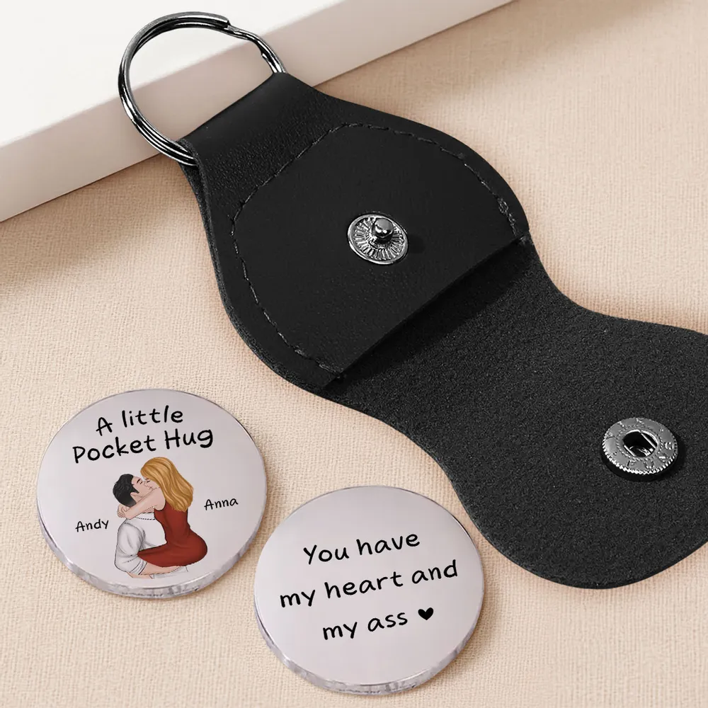 Personalized Pocket Hug Token With Cute Hugging Couple Art, Sweet Everyday Keepsake, Unique Romantic Gift - Image 2