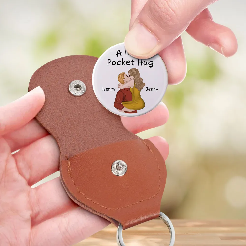 Personalized Pocket Hug Token With Cute Hugging Couple Art, Sweet Everyday Keepsake, Unique Romantic Gift - Image 3