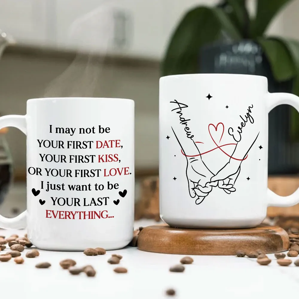 Personalized Ceramic Mug With Holding Hands Heart Quote Cute Couple Gift For Valentine's Day Morning Coffee - Image 6