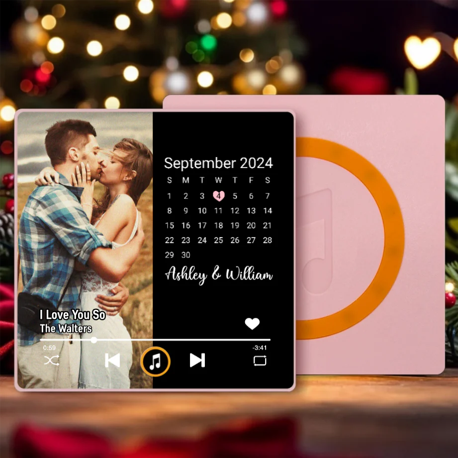 Personalized Acrylic Music Magnet with Photo Style Calendar Highlight for Anniversary Sweet Home Decor Unique Gift - Image 2