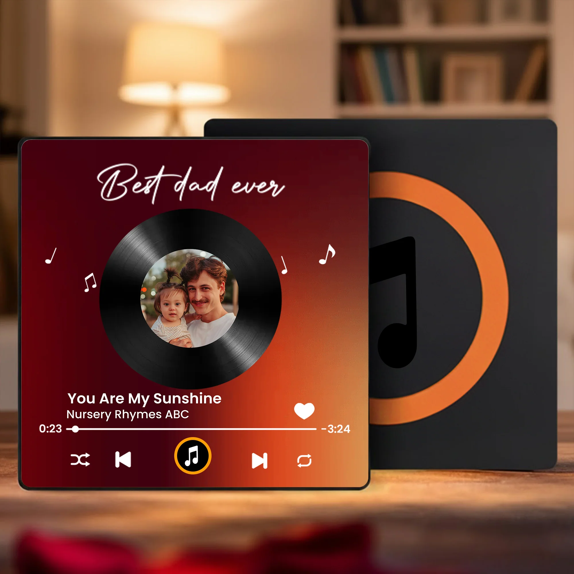 Personalized Acrylic Music Magnet With Photo & Song Look, Best Dad Ever Fridge Decor, Unique Father's Day Gift