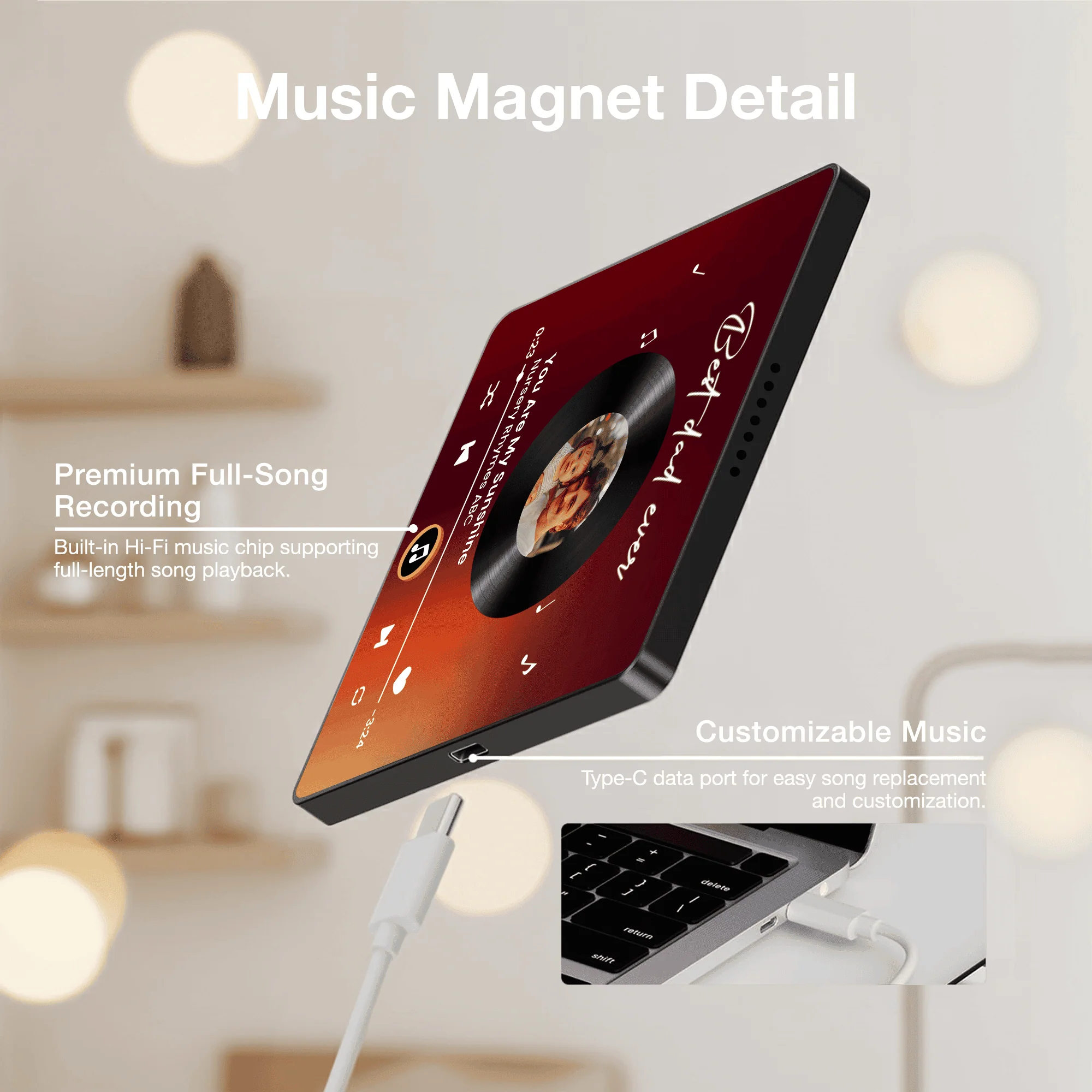 Personalized Acrylic Music Magnet With Photo & Song Look, Best Dad Ever Fridge Decor, Unique Father's Day Gift - Image 5