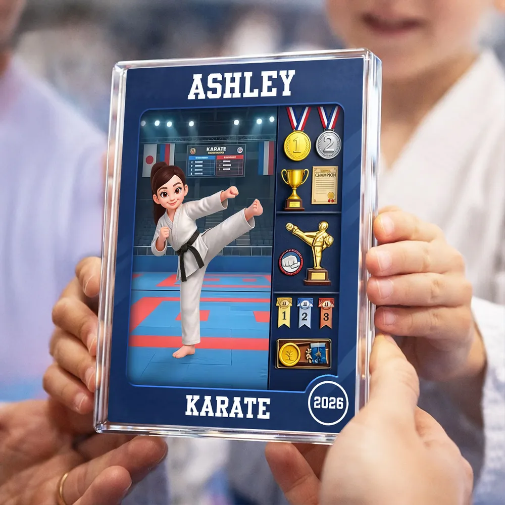 Personalized Karate Rectangle Acrylic Block Plaque, Kicking Girl Trophy Scene, Unique Creative Gift for Martial Arts Fans - Image 3