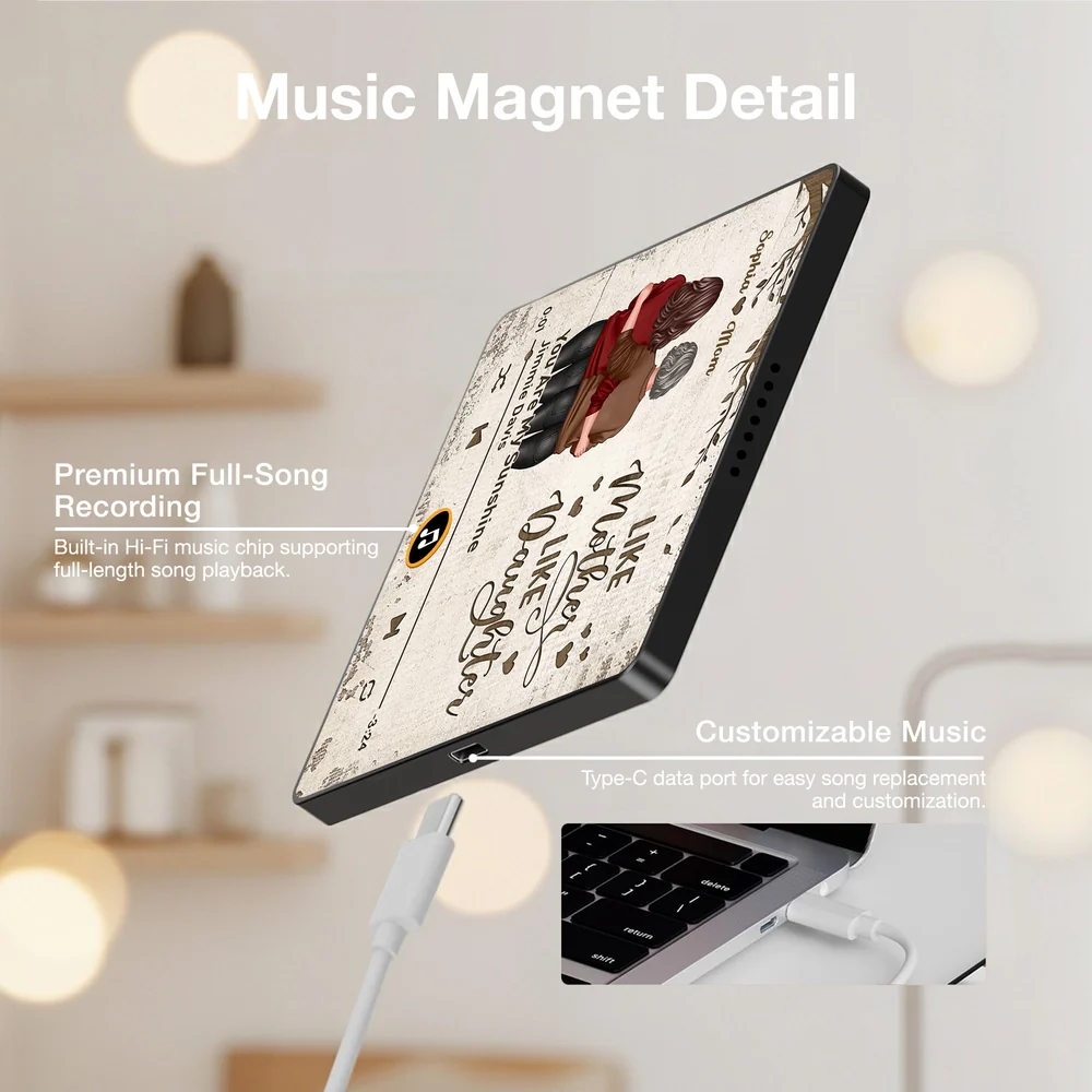 Personalized Acrylic Music Magnet Like Mother Like Daughter Fridge Decor, Unique Gift for Mom, Heartwarming Note Holder - Image 4