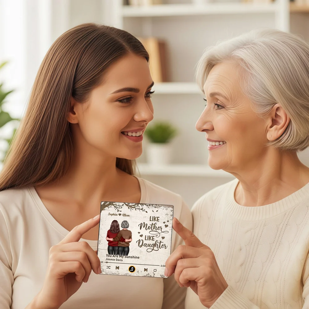 Personalized Acrylic Music Magnet Like Mother Like Daughter Fridge Decor, Unique Gift for Mom, Heartwarming Note Holder - Image 6