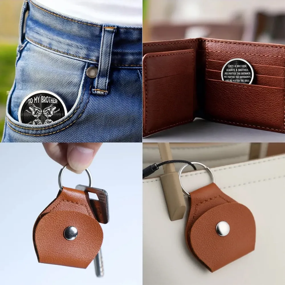 Personalized Pocket Hug Token for Brother, Fist Bump Design, Unique Everyday Keepsake Gift He Can Carry - Image 4