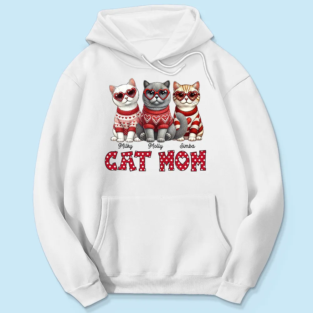 Cat Mom Classic Tee Personalized with Your Cats' Look, Sweet Heart Theme Shirt, Thoughtful Unique Gift for Her - Image 7