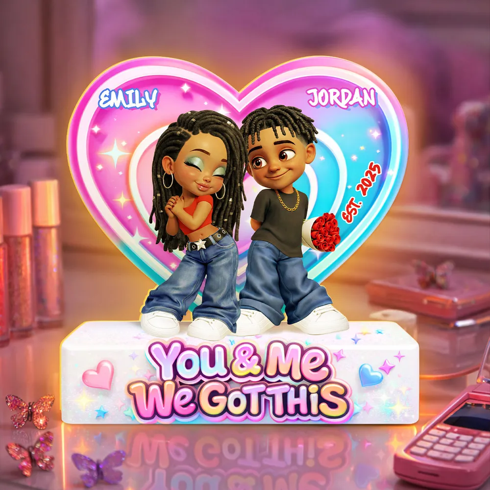 Personalized You & Me We Got This Heart Acrylic Light Box, Cute Cartoon Couple Bedroom Glow, Unique Gift for Him or Her - Image 6