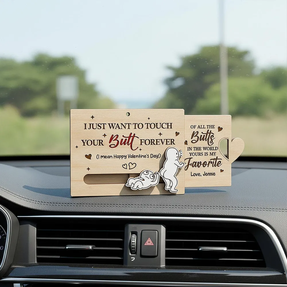 Personalized Wooden Sliding Ornament Funny Butt Quote for Couples - Unique Valentine's Day Gift for Him or Her - Image 6