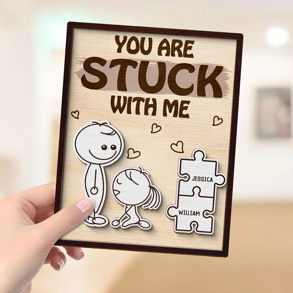 Personalized 2-Layer Wooden Plaque Funny You Make Me Cumplete Puzzle Couple Gift for Bedroom Decor & Laughs - Image 6