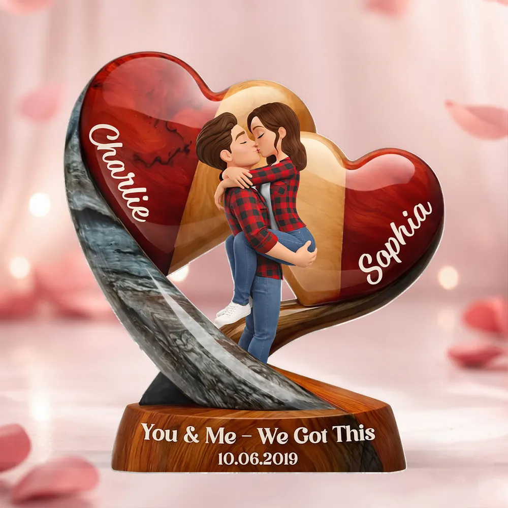 You & Me We Got This Personalized Shaped Acrylic Block Plaque Romantic Couple Keepsake Valentine's Day Gift - Image 2
