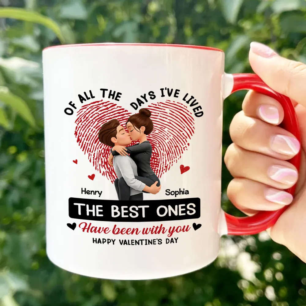 Personalized Ceramic Mug with Kissing Couple and Heart Print, Valentine's Day Coffee Gift for Him or Her - Image 6