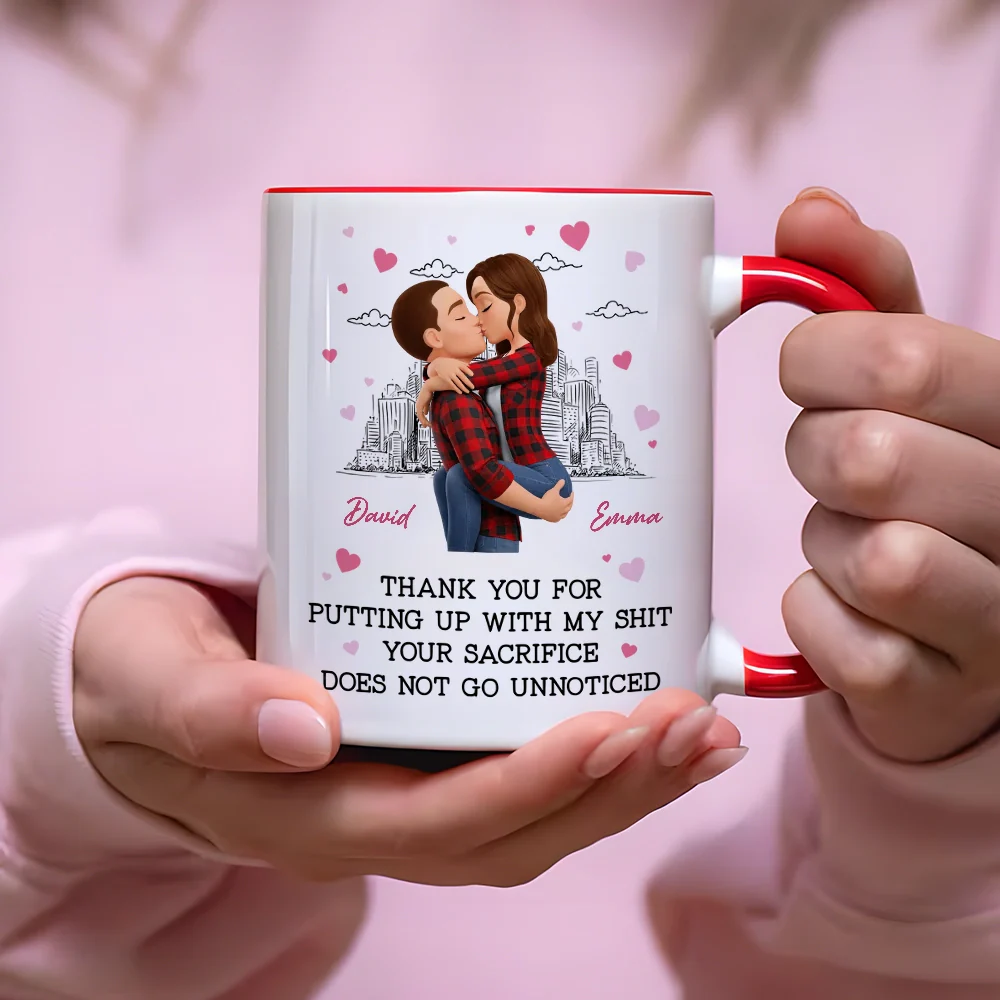 Thank You for Putting Up with My Sh*t - Personalized Mug - Funny Valentine's Day Gift for Her - Image 2