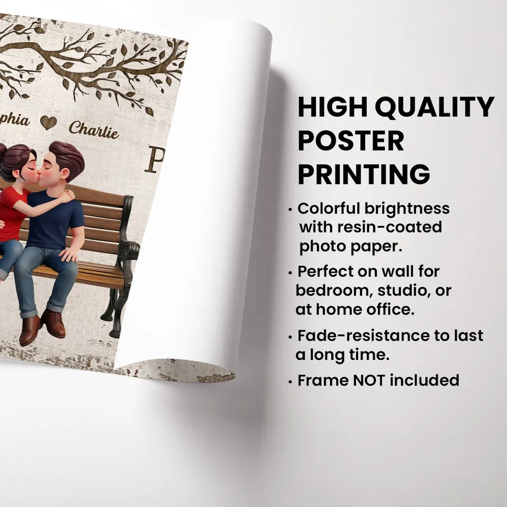 My Favorite Place In All The World Is Next To You Personalized Poster, Sweet Couple Wall Decor, Creative Gift - Image 4