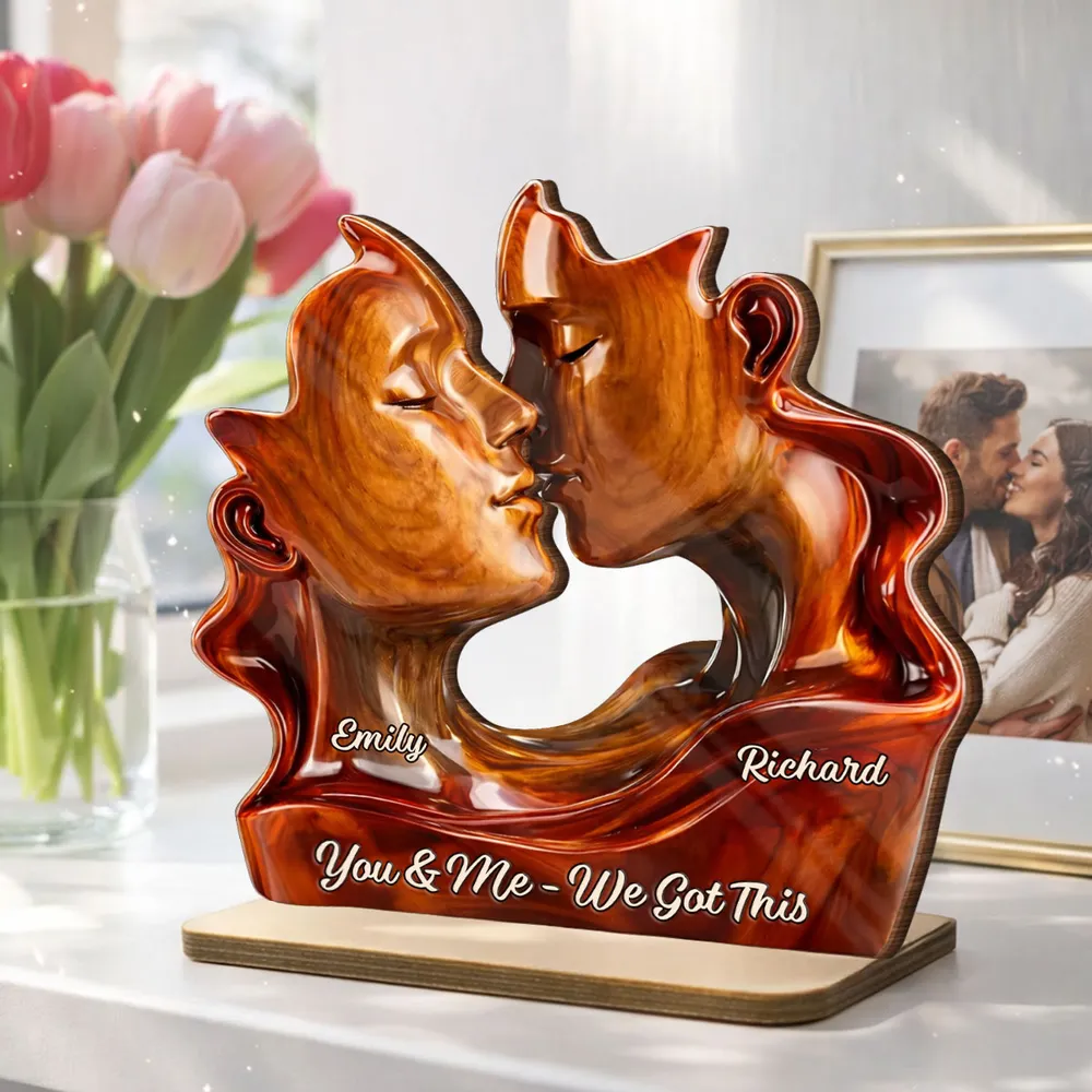 You & Me We Got This Personalized 2-Layer Wooden Plaque, Romantic Couple Keepsake for Anniversary or Valentine's Day Gift - Image 3