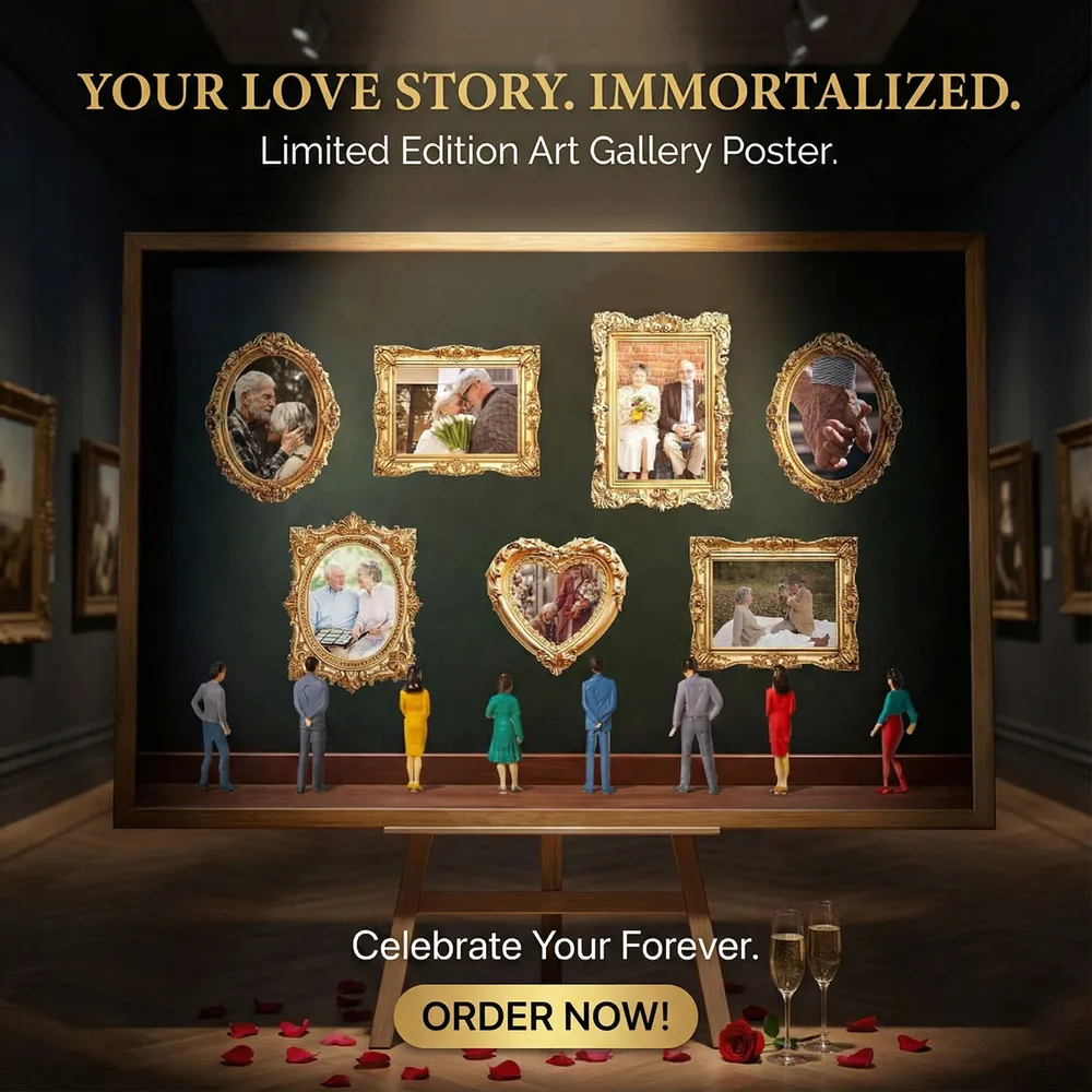 Personalized Museum Gallery Photo Collage Poster, Heartwarming Wall Art, Unique Gift for Couple or Mom - Image 5