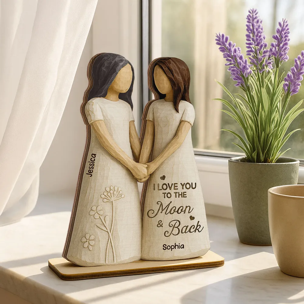 Mother and Daughter Forever Keepsake Wooden Plaque, Personalized Rustic Home Decor, Thoughtful Unique Gift for Mom from Daughter - Image 8