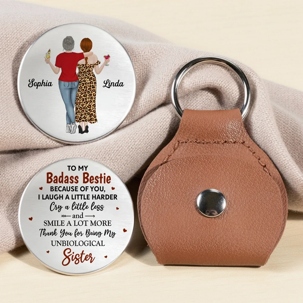 Personalized Pocket Hug for Best Friend, Custom Keepsake Love Token, Badass Bestie Quote, Unique Friendship Gift