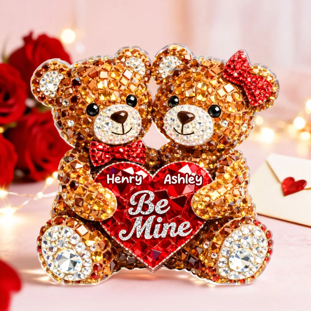 Cute Be Mine Teddy Bear Duo Acrylic Keychain, Personalized Love Charm for Keys or Bag, Sweet Romantic Gift for Couples - Image 7