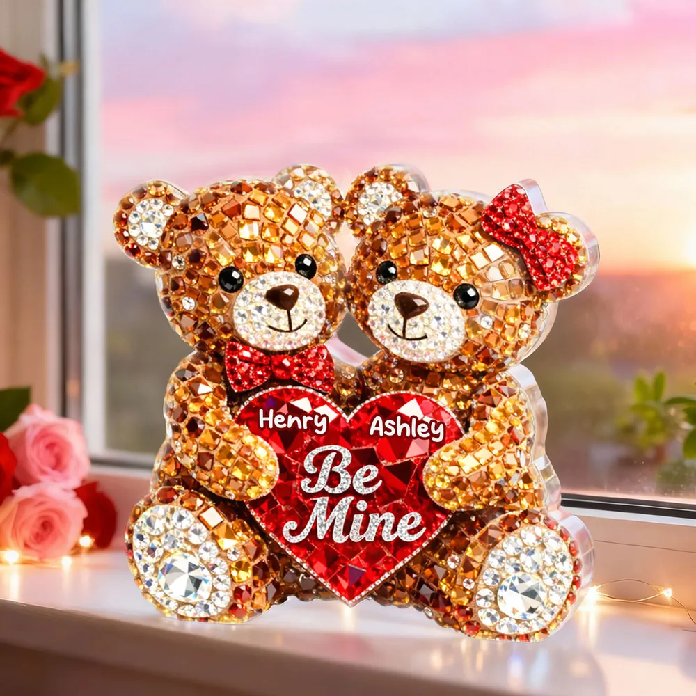 Cute Be Mine Teddy Bear Duo Acrylic Keychain, Personalized Love Charm for Keys or Bag, Sweet Romantic Gift for Couples - Image 8